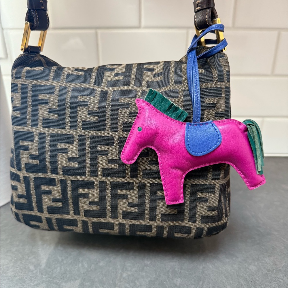 Hermès Milo Agneau Rodeo Charm MM Rose Purple Electric Blue - Picture 2 of 11